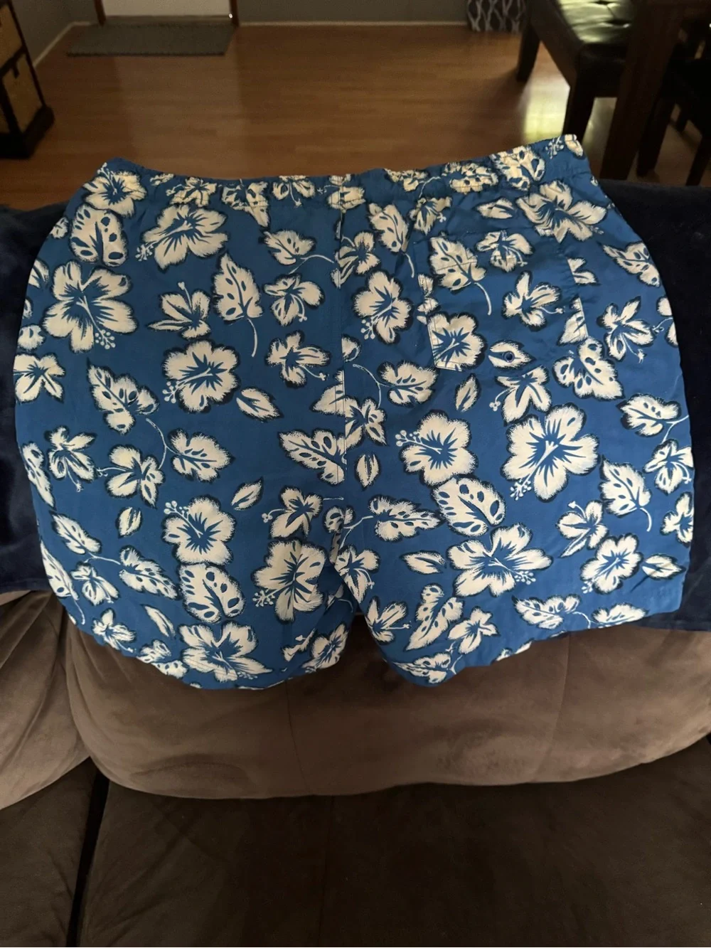 Blue Hawaiian Floral Swim Shorts